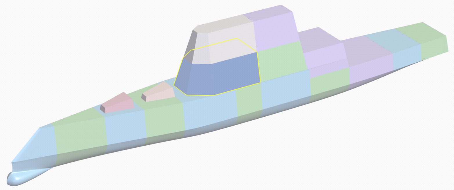 3D view showing block subdivision