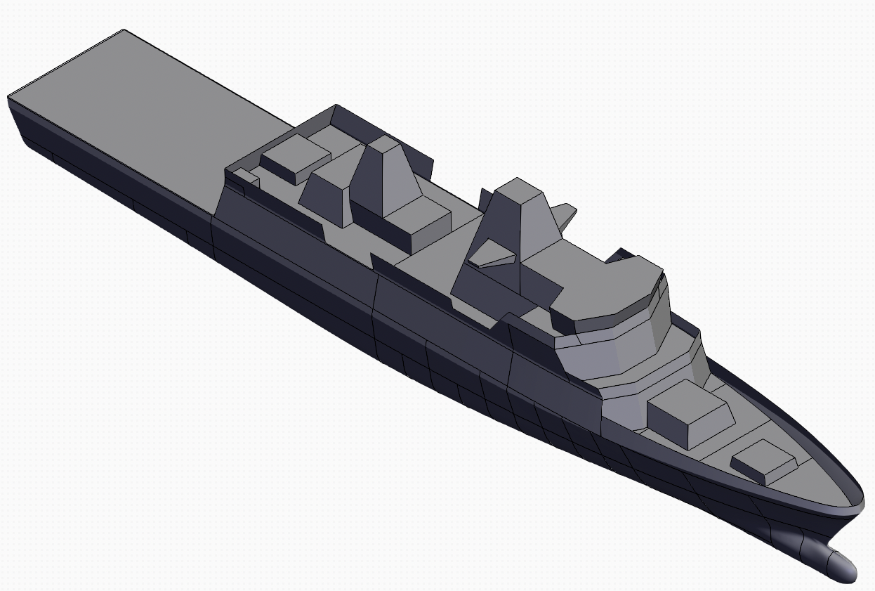 A view on the example model in Naval Architect